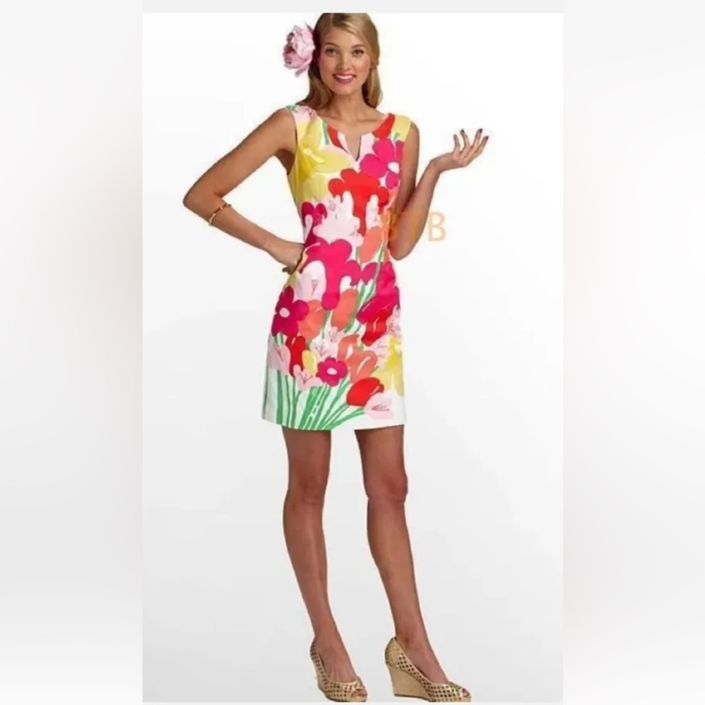 Lilly Pulitzer Floral Mini Dress - Pink, Red, Yellow, Green